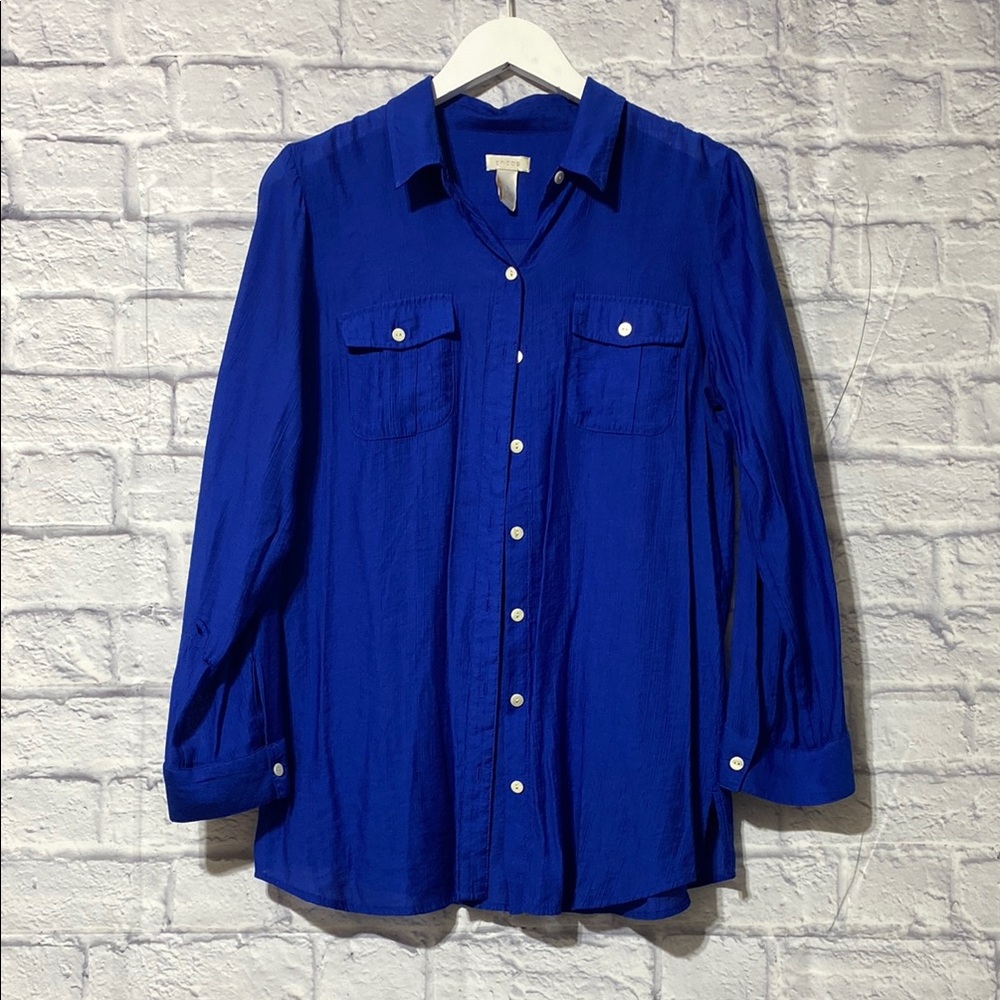 Chico's Royal Blue Button Down Shirt